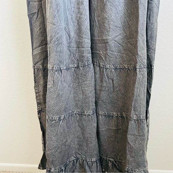Cute Options Flowy Whitewashed Gray Ruffled Wide Leg Pants - Picture 6 of 10